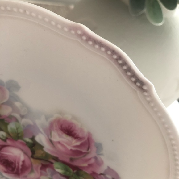 Silesia  Germany Plate Pink Roses Porcelain - Picture 2 of 6